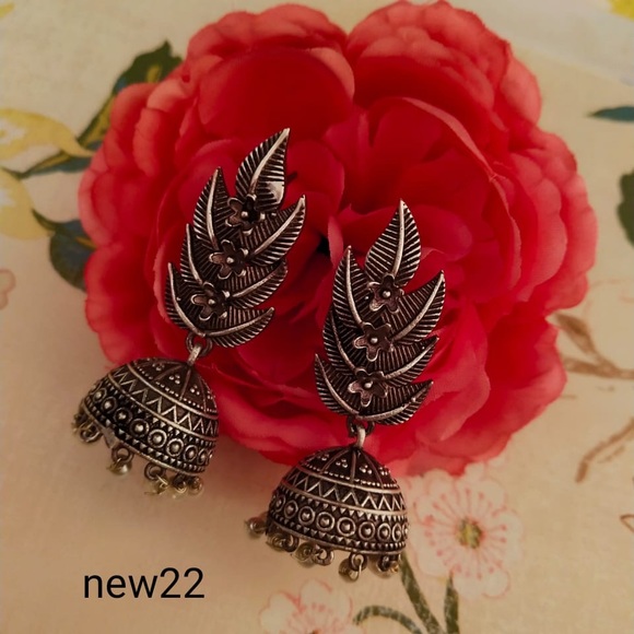Jewelry - Oxidized black metal ear rings / indian jhumkas